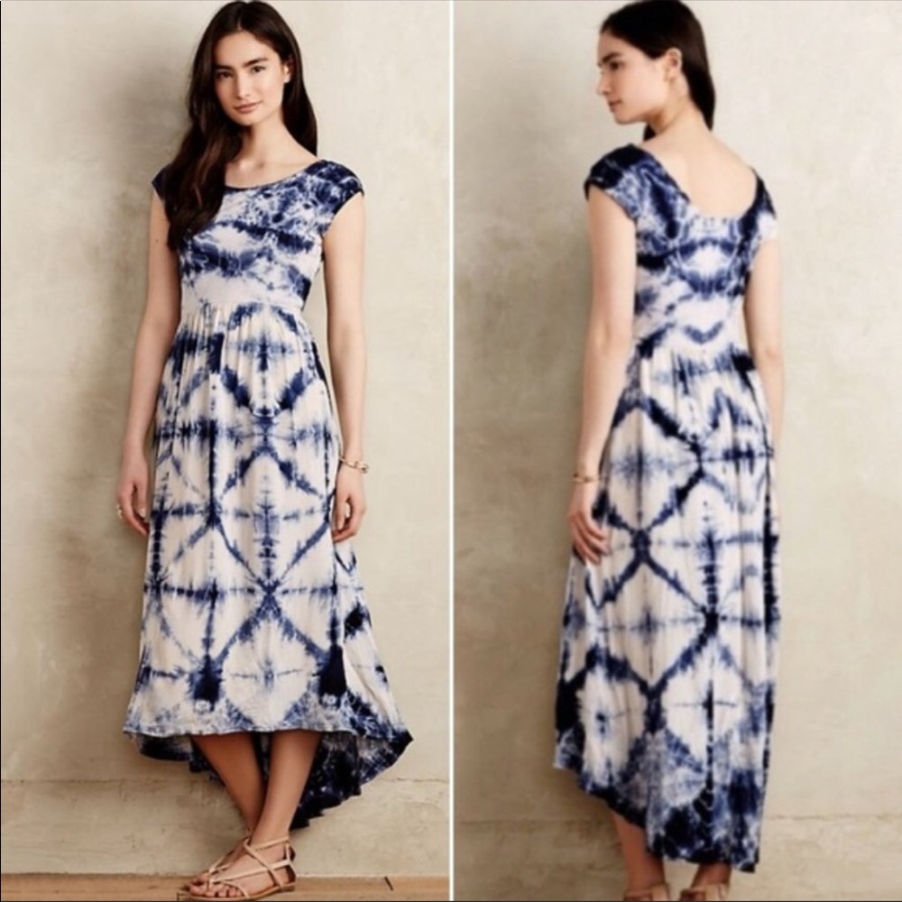 COPY - The Odells Anthro tie dyed maxi high low dress S